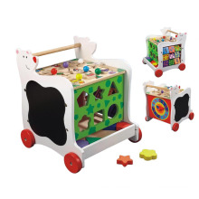 Деревянная корзина для игрушек с колесами для детей 3 года
